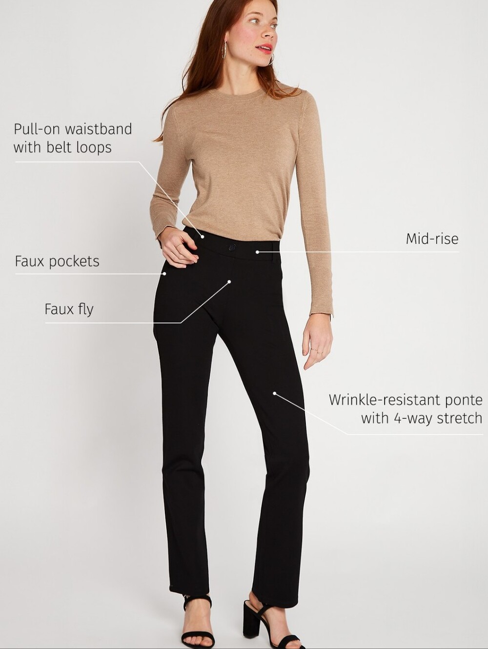 *New w/o Tags!* Classic DPYP™ Dress Pant Yoga Pant | Straight (Black) Size 16/18 - Picture 2 of 6